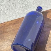 3x bouteilles en vert &bleu comme base pour lampes