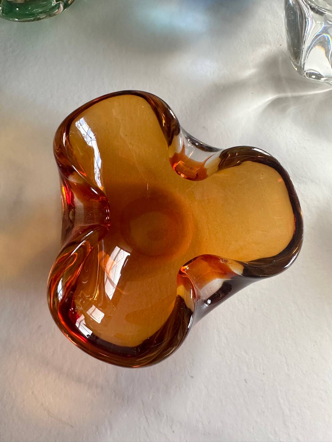 Vide poche cendrier Murano Sommerso Orange