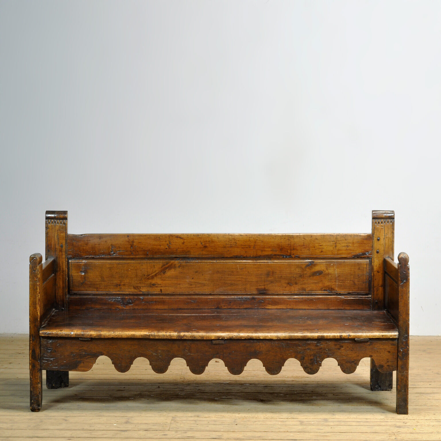 Antique walnut bench, Southern France / Northern Spain, 17th–18th century