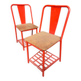 Paire chaises table de nuit Tolix