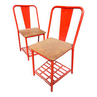 Pair of Tolix night table chairs