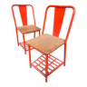Paire chaises table de nuit Tolix
