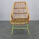 Rare pair of Alan Fuchs for ULUV rattan lounge chairs, Czechoslovakia, 1960s