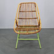 Rare pair of Alan Fuchs for ULUV rattan lounge chairs, Czechoslovakia, 1960s