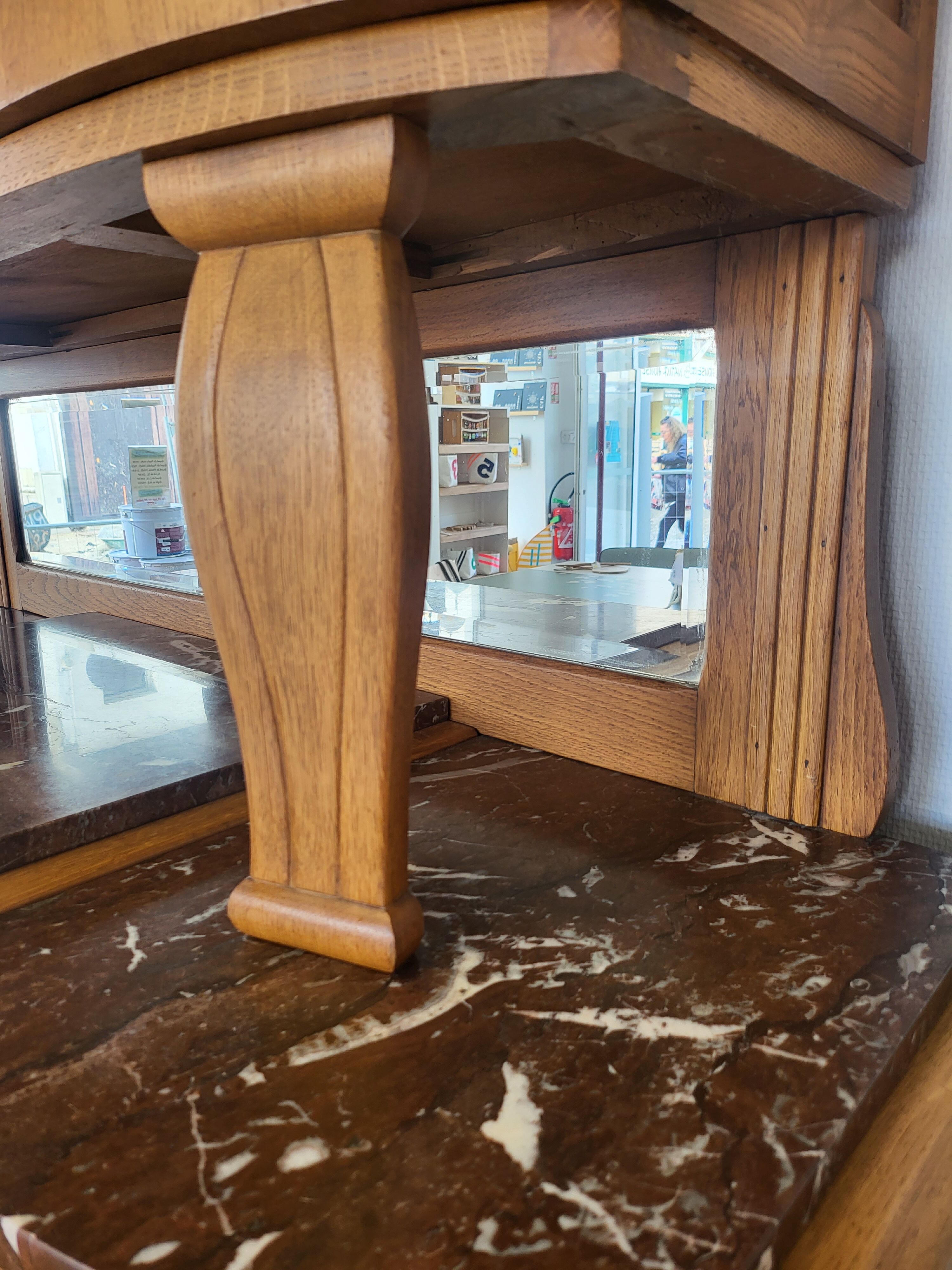 Solid wood and vintage marble