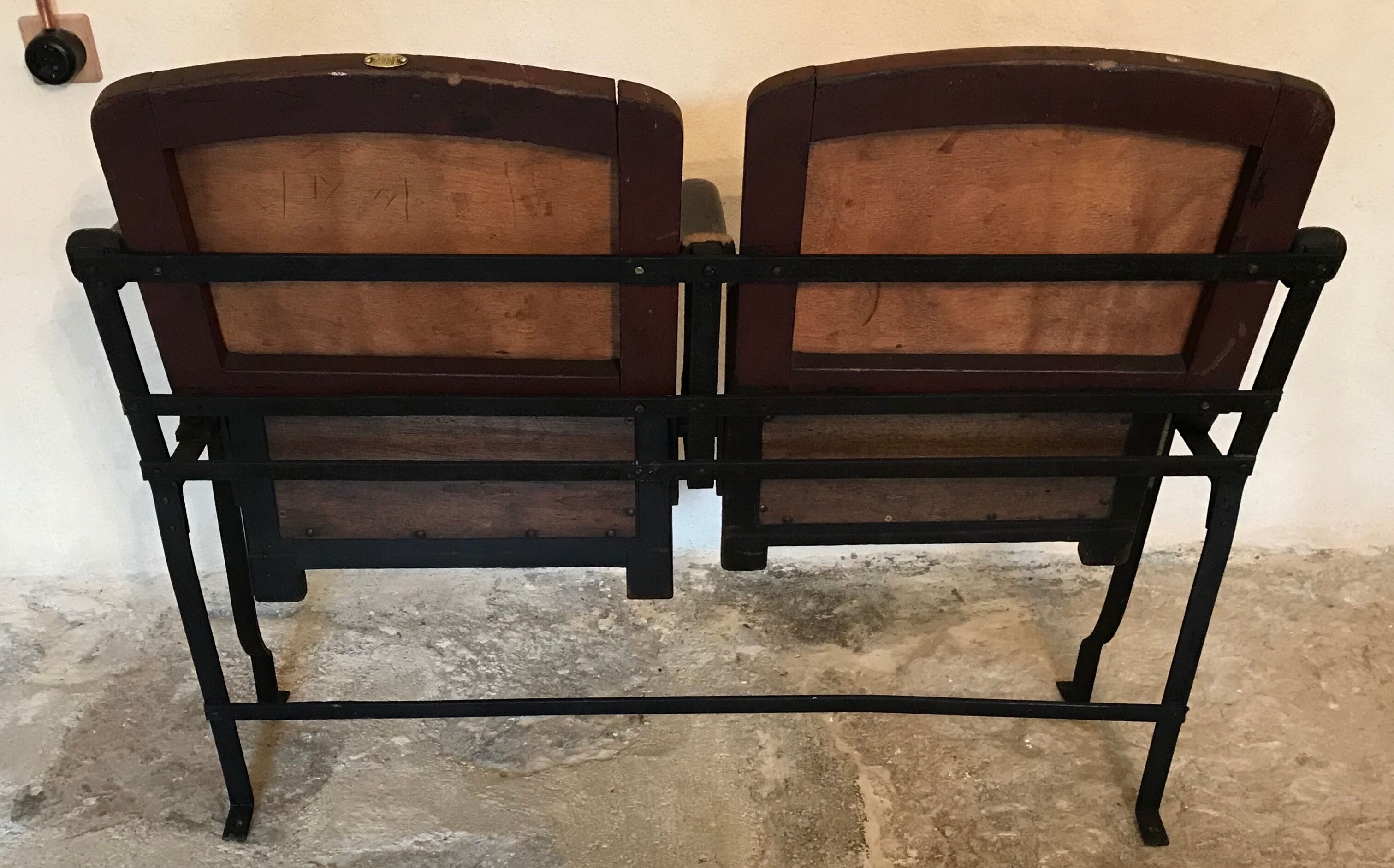 Theatre bench folding seat, pre-war