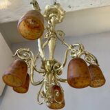 Art Deco tulip chandelier Daum