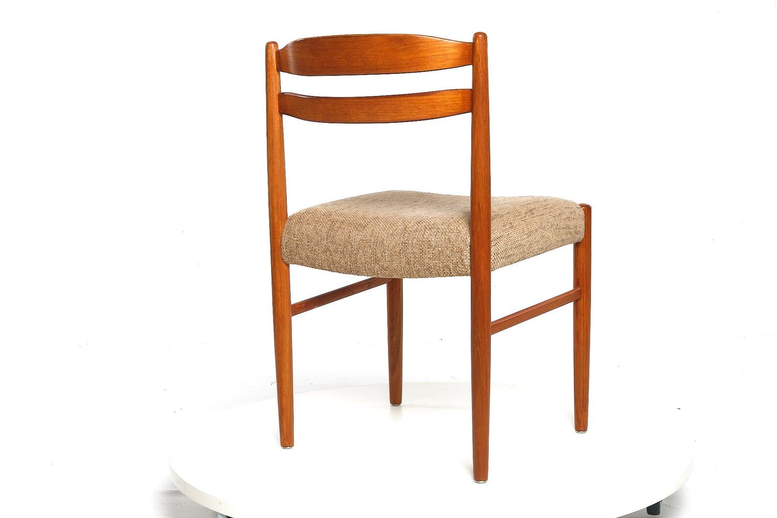 Lot of 6 padded teak dining chairs