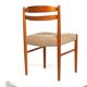 Lot of 6 padded teak dining chairs
