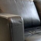 Canapé en cuir noir Ligne Roset
