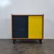 Vintage furniture with coloured glass.