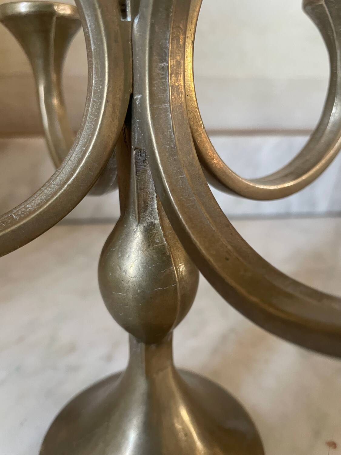 Solid Brass Brutalist Chandelier