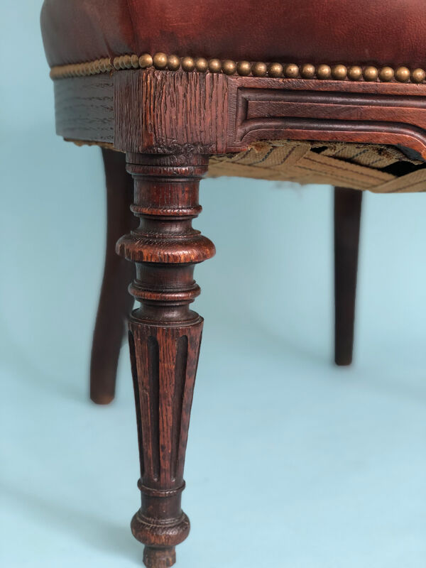 fauteuil de bureau en cuir rouge chêne breton bordeaux
