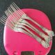 Set of 6 solid silver forks, Hénin goldsmith et cie, Minerve punch
