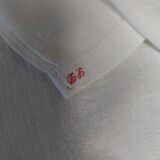 Damask cotton tablecloth monogrammed DD 150 x 220 cm