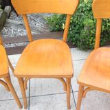 Suite of five bistro chairs feet with hoops / vintage 50s-60s