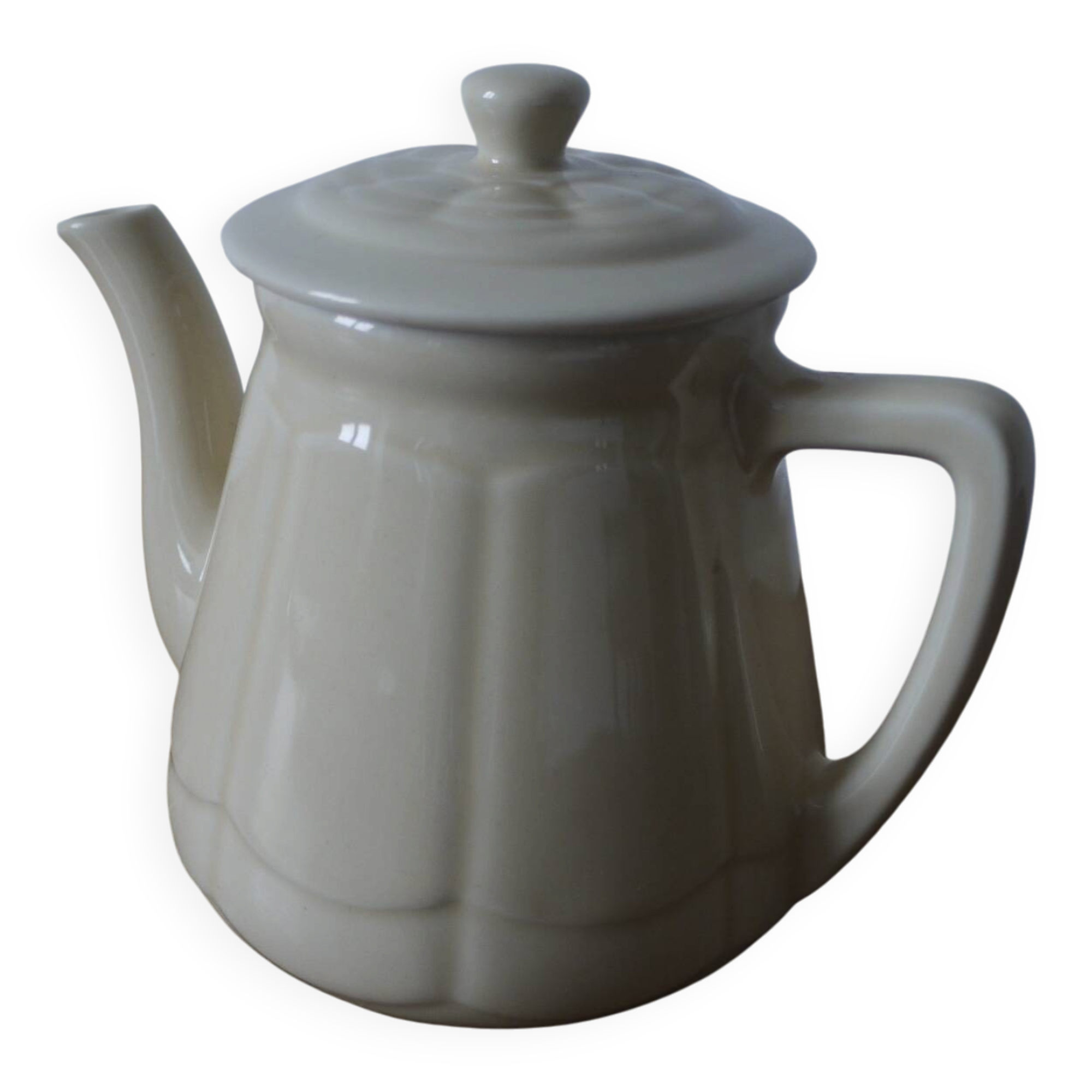 Théière vintage blanc cassé