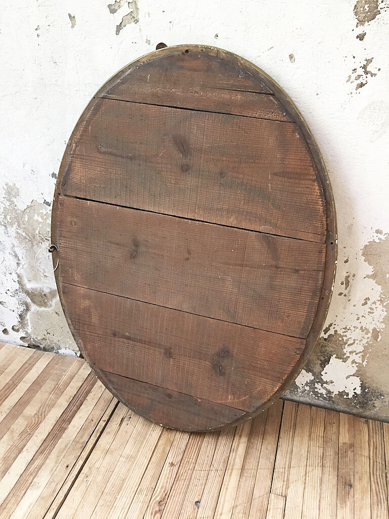 Napoleon oval mirror with 19th century cane