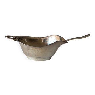 Silver-plated sauce boat and spoon
