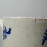 Fine earthenware pitcher with blue decoration, attributed to Saint-Uze, 19th century.