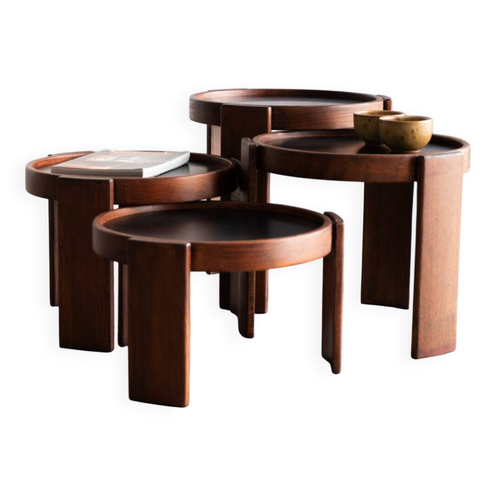Set of 4 nesting tables by Gianfranco Frattini.