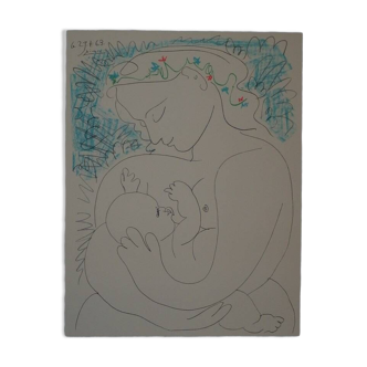 Pablo Picasso: Maternity, signed lithograph