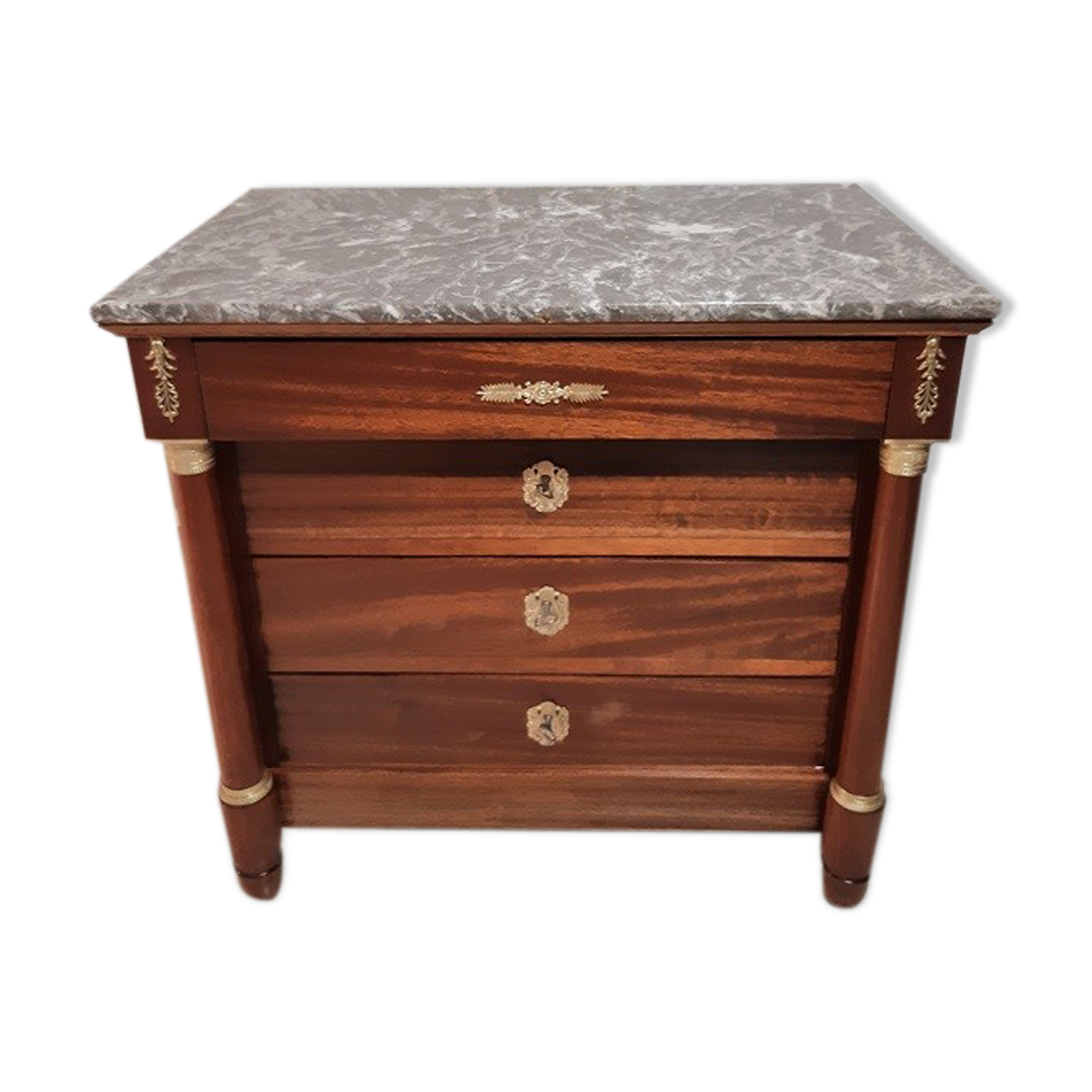 Small Empire dresser with columns detached in Mahogany late 19th century