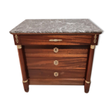 Commode empire à colonnes détachées en acajou fin xixè