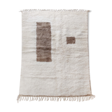 Moroccan Berber carpet Beni ouarain ecru with brown patterns 233x169cm