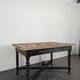 Louis XIII style table in blackened wood and tapestry