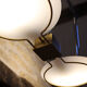 Brass pendant lamp Lucien Gau Paris 70s