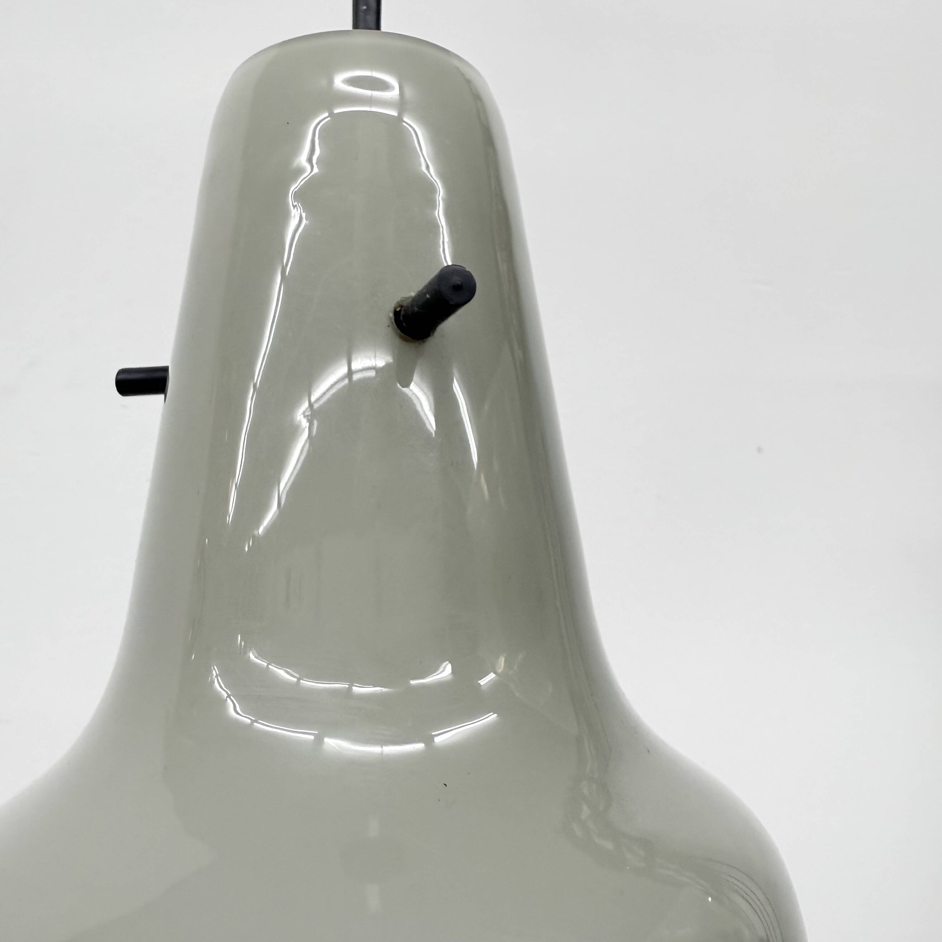 Mid-century grey glass pendant hanging lamp , 1960s Scandinavian