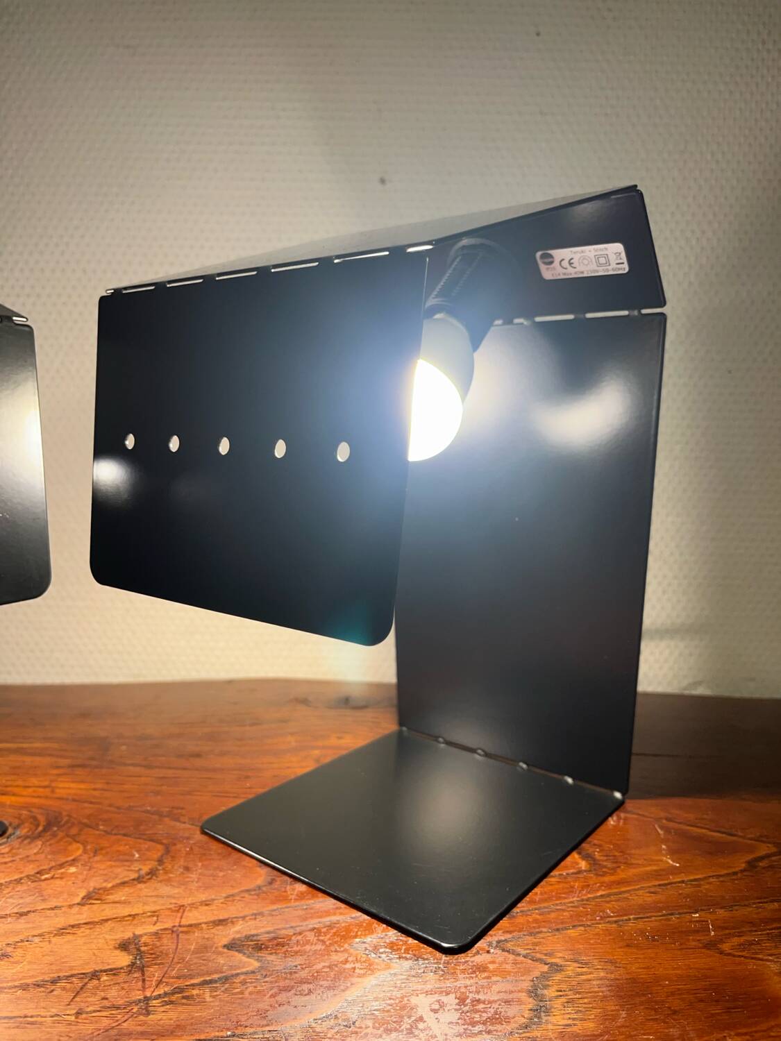Pair of Teruki folded metal table lamps