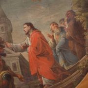 Round painting from the first half of the 19th century, the healing of the centurion's servant