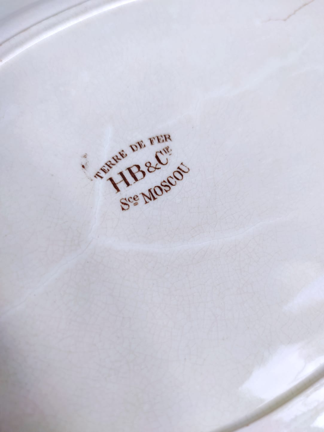 Large oval dish HB-Cie Service Moscow Iron Earth