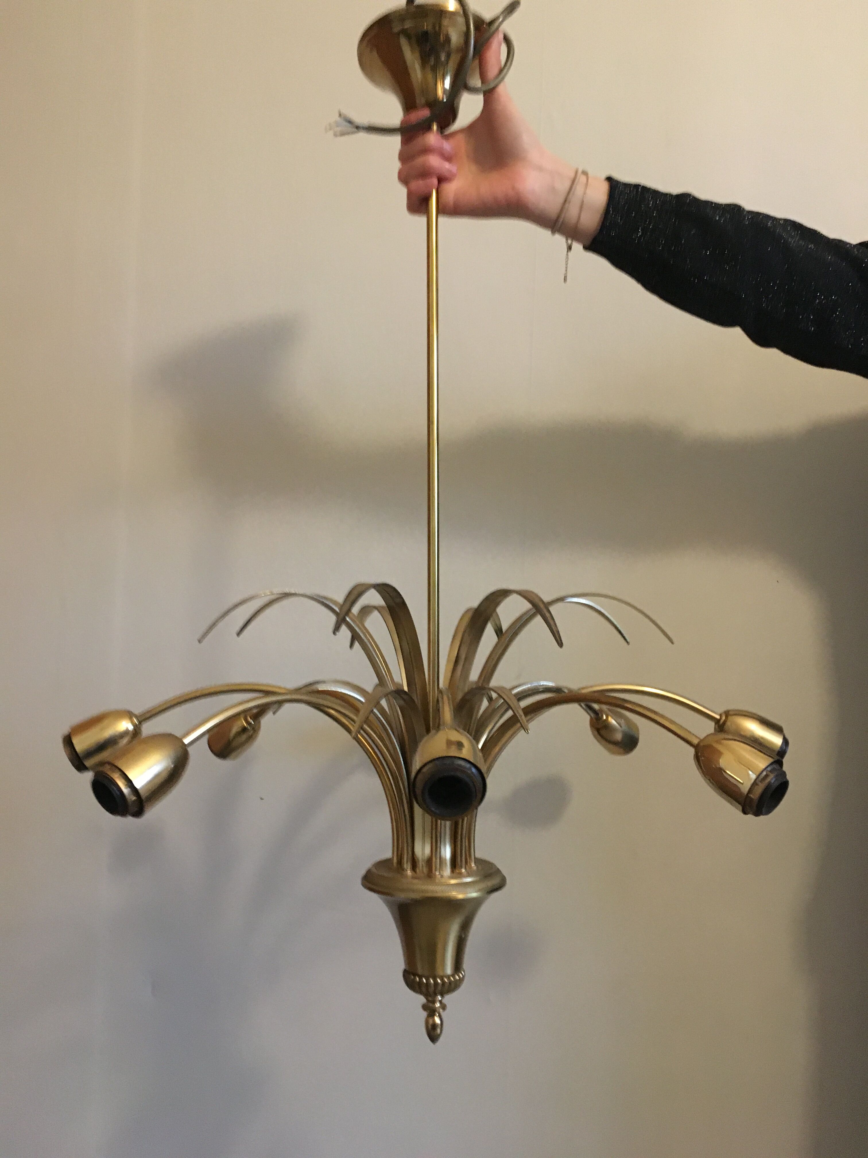 Brass chandelier 1960