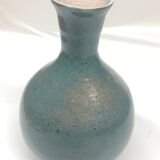 Speckled blue ceramic vase signed AP