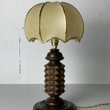 Wood Turned Mushroom Cocoon Table Lamp in the style of Charles Dudouyt