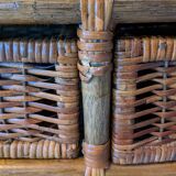 Commode vintage en rotin et osier