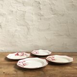 Four Gien porcelain plates