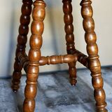 Vintage turned solid wooden stool