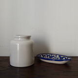 White ceramic mustard pot