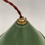 Enameled sheet metal cone pendant light
