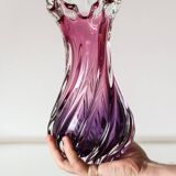 Purple blown glass vase