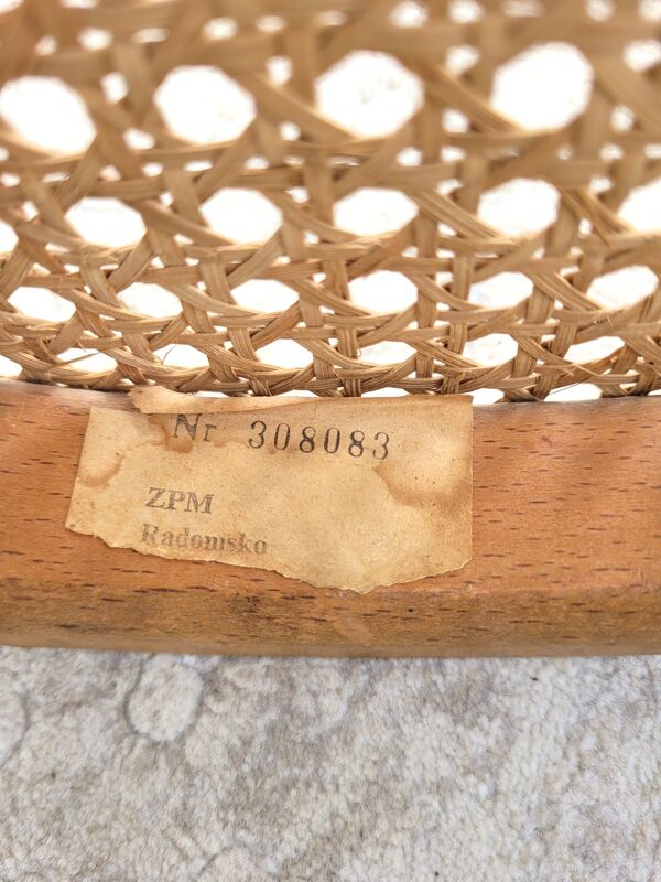 Chaise bistrot cannée en bois courbé ZPM