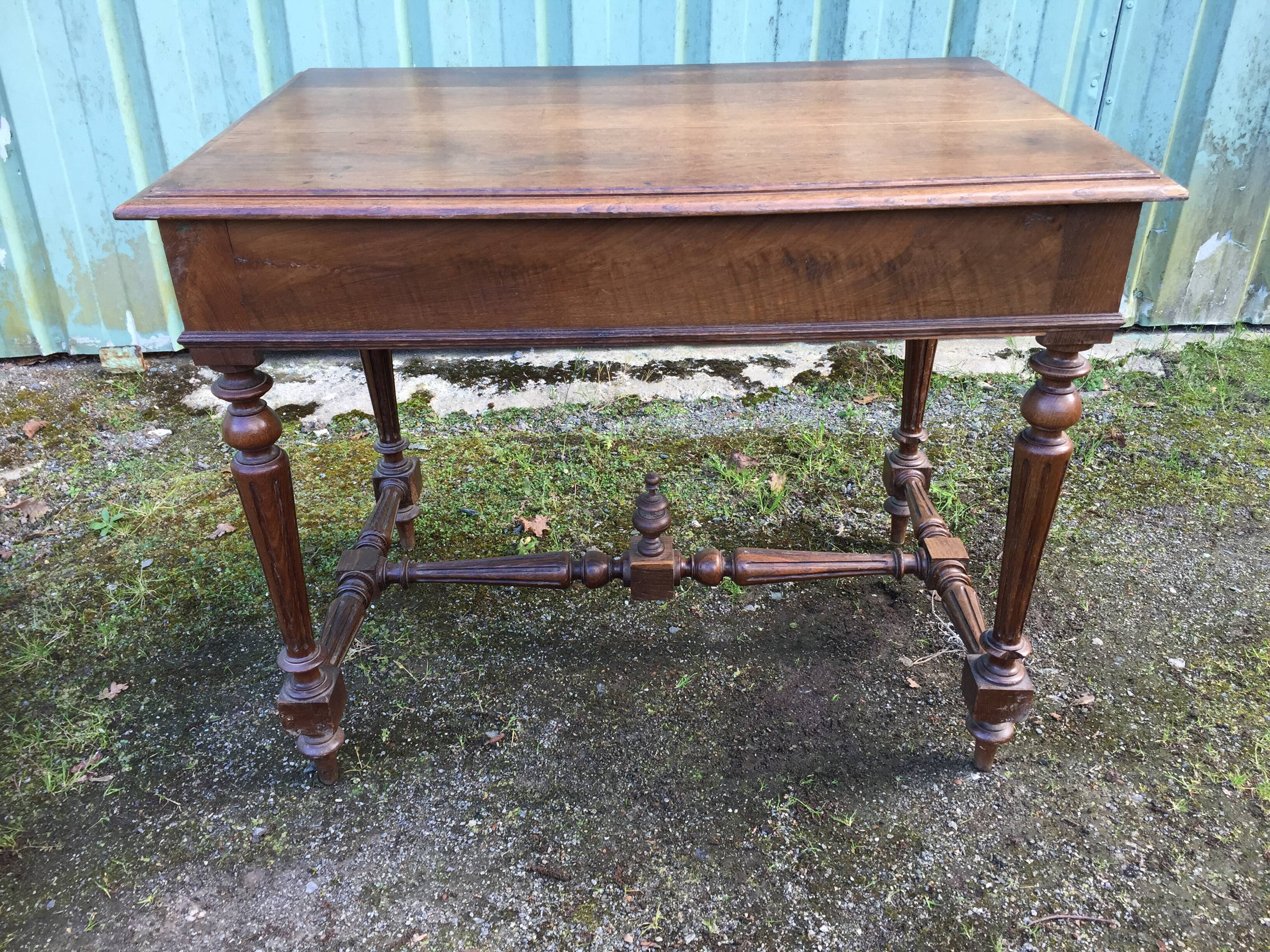 Vintage oak desk table with 2 drawers