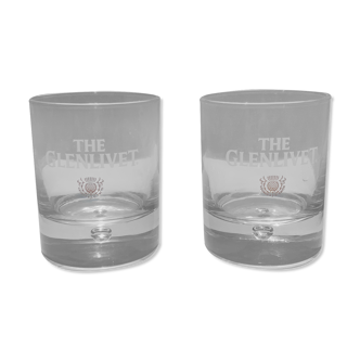 Pair of Glenlivet whiskey glass