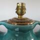 Turquoise cracked ceramic "amphora" lamp, numbered 50 60s