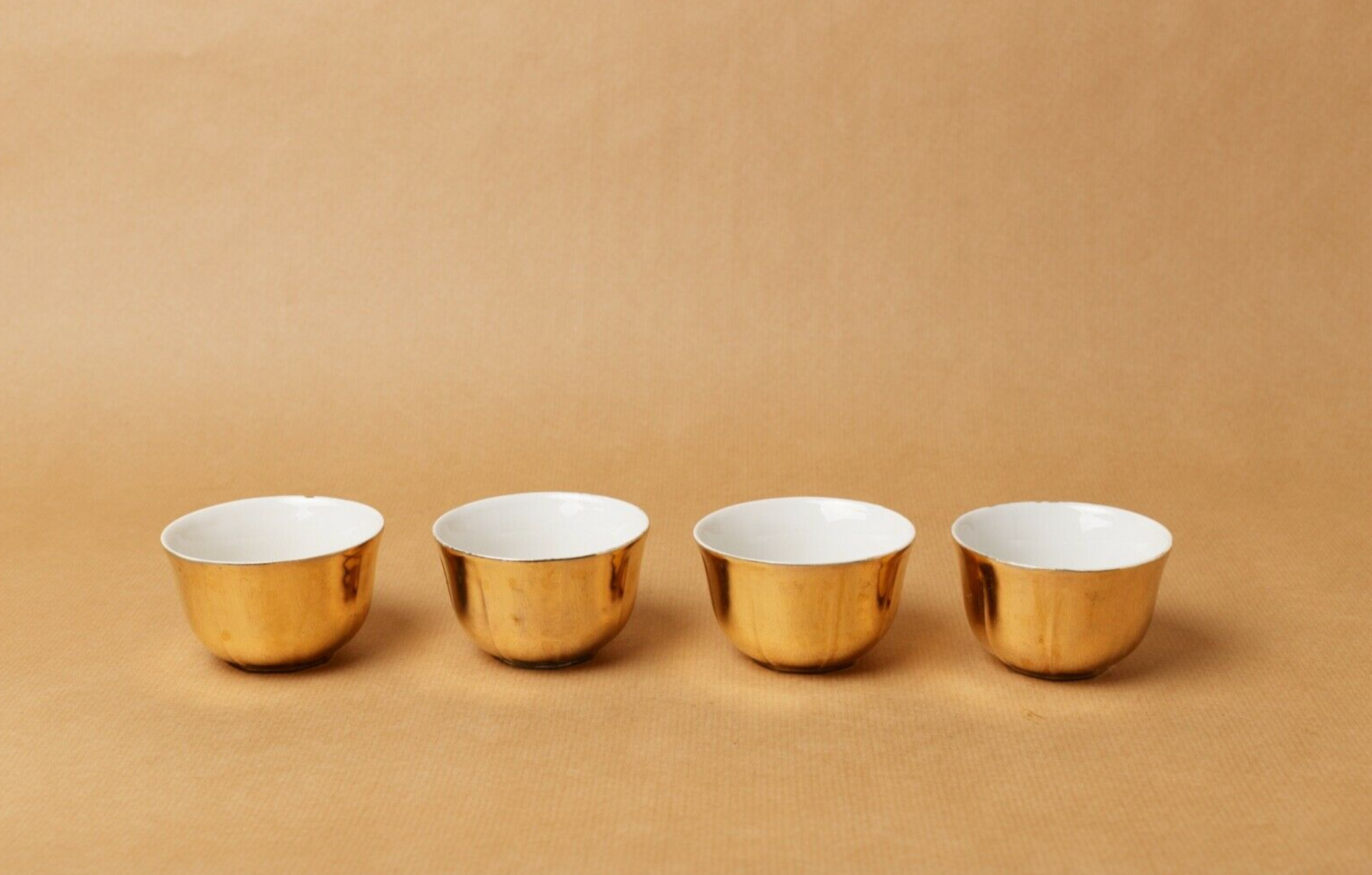 Lot 5 cups coffee porcelain gilded 1970 1980