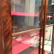 Louis Philippe display case in mahogany and mahogany veneer 19th century